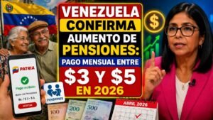 Venezuela confirma aumento de pensiones: pago mensual entre $3 y $5 en 2026
